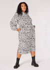 Curve Animal Print Midi Dress, Cream, large