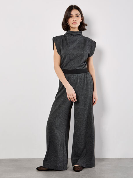 Mini Dogtooth Soft Wide Leg Trousers