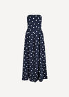 Polka Dot Bow Back Wide-Leg Jumpsuit, Navy, large
