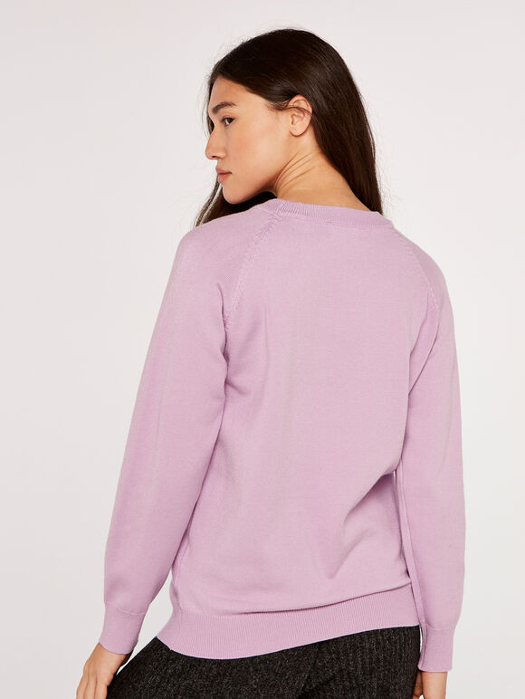  Statement Heart Jumper, Lilac, large