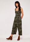 Zebra Print Jumpsuit, Khaki, large