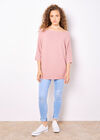 Stretch Knit Batwing Top, Pink, large