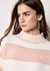 Stripe Soft Knitted Jumper, Pink, large