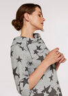 Gradient Stars Border Dress, Grey, large