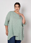 Irregular Spot Asymmetric Wrap Top, Mint, large