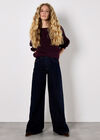 Cable Stripe Batwing Aran Jumper, Purple, large
