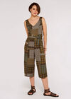 Patchwork Tile Culotte Jumpsuit, Green, large