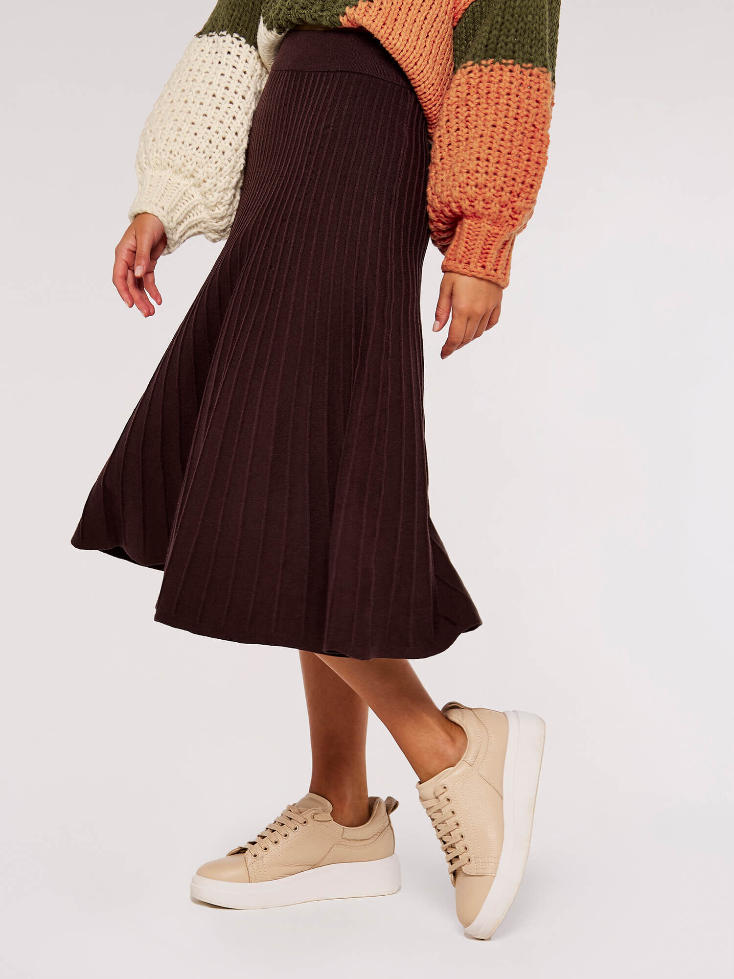 Brown midi on sale skirt uk