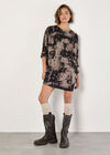 Tie Dye Knit Mini Dress, Stone, large