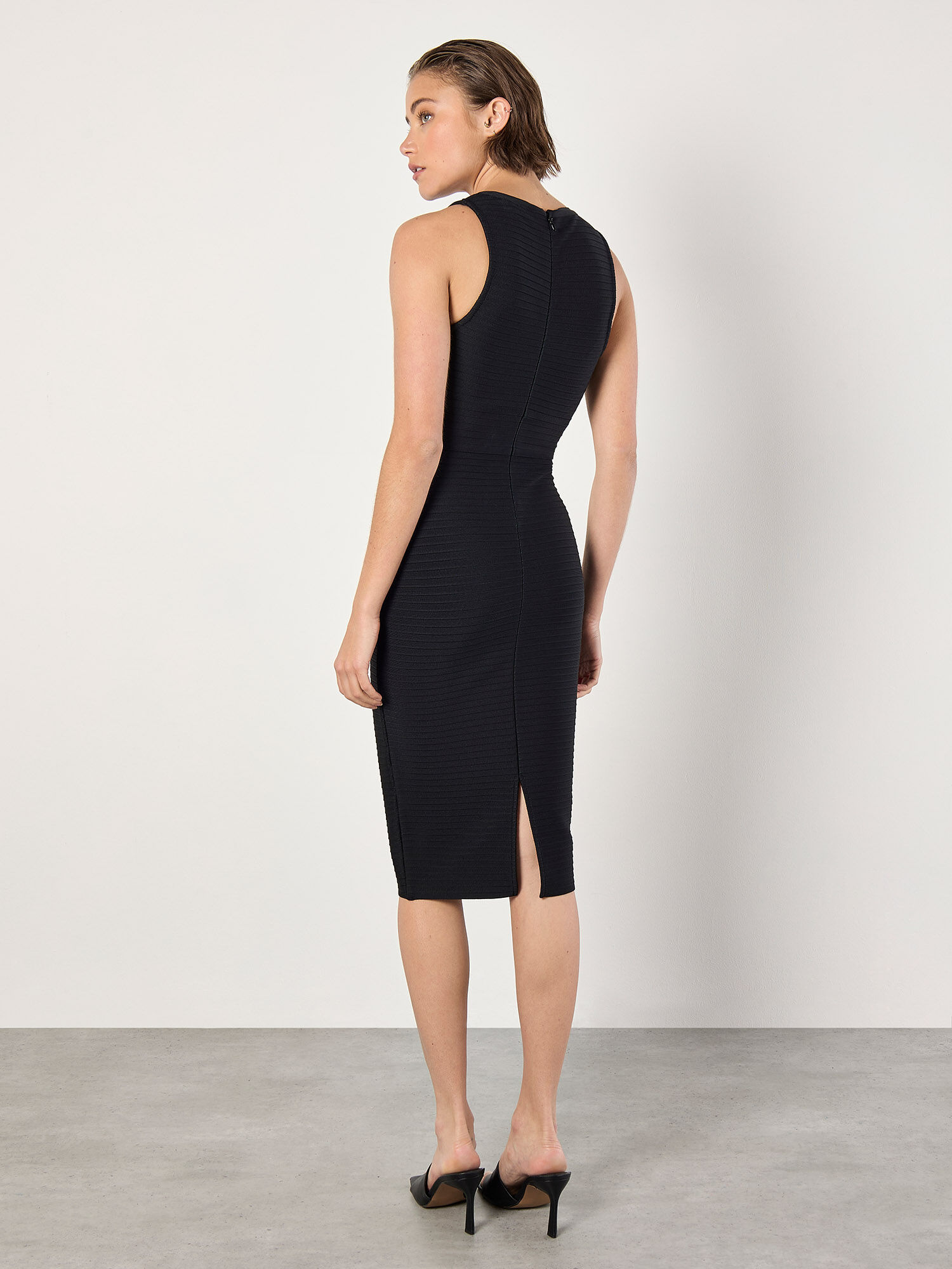 Bodycon Bandage Midi Dress Apricot Clothing