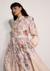 Vintage Floral Midi Dress, Pink, large