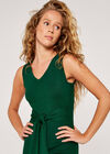 V-Neck Bodycon Knit Dress, Green, large