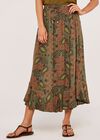 Paisley Enchant Curved Hem Skirt, Khaki, large