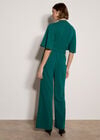 Jersey Crepe Straight-Leg Jumpsuit, Green, large