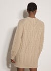 Cable Knit Jumper Mini Dress, Stone, large