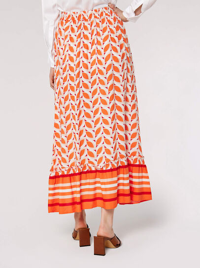 Geo Leaves Maxi Skirt