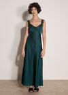 Satin Lace Maxi Dress, Green, large