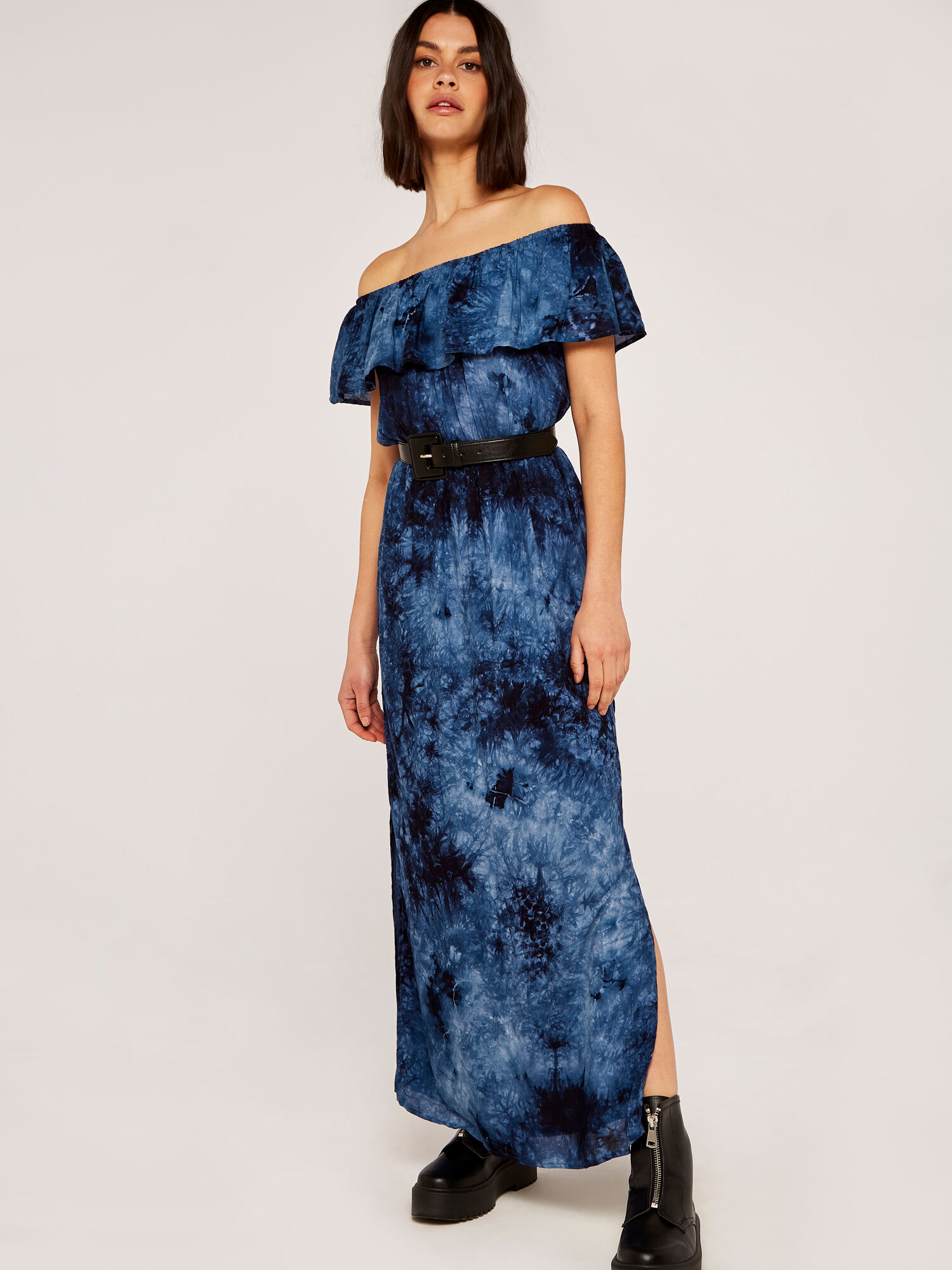 Tie dye off the shoulder maxi dress clearance