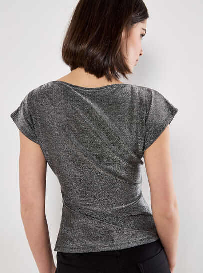 Sparkle Side Ruched Jersey Top