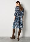 Paintbrush Floral Tunic Shirt, Navy, large