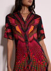Toucan Tropical Shirt Maxi Dress, Black, large