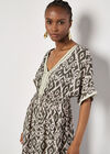 Ikat Swirl Shimmer Maxi Dress, Khaki, large