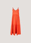 Bead Embellished Cotton Midaxi Dress, Orange, large