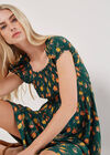 Vintage Rose Milkmaid Midi Dress, Green, large