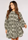 Ikat Mini Dress, Khaki, large