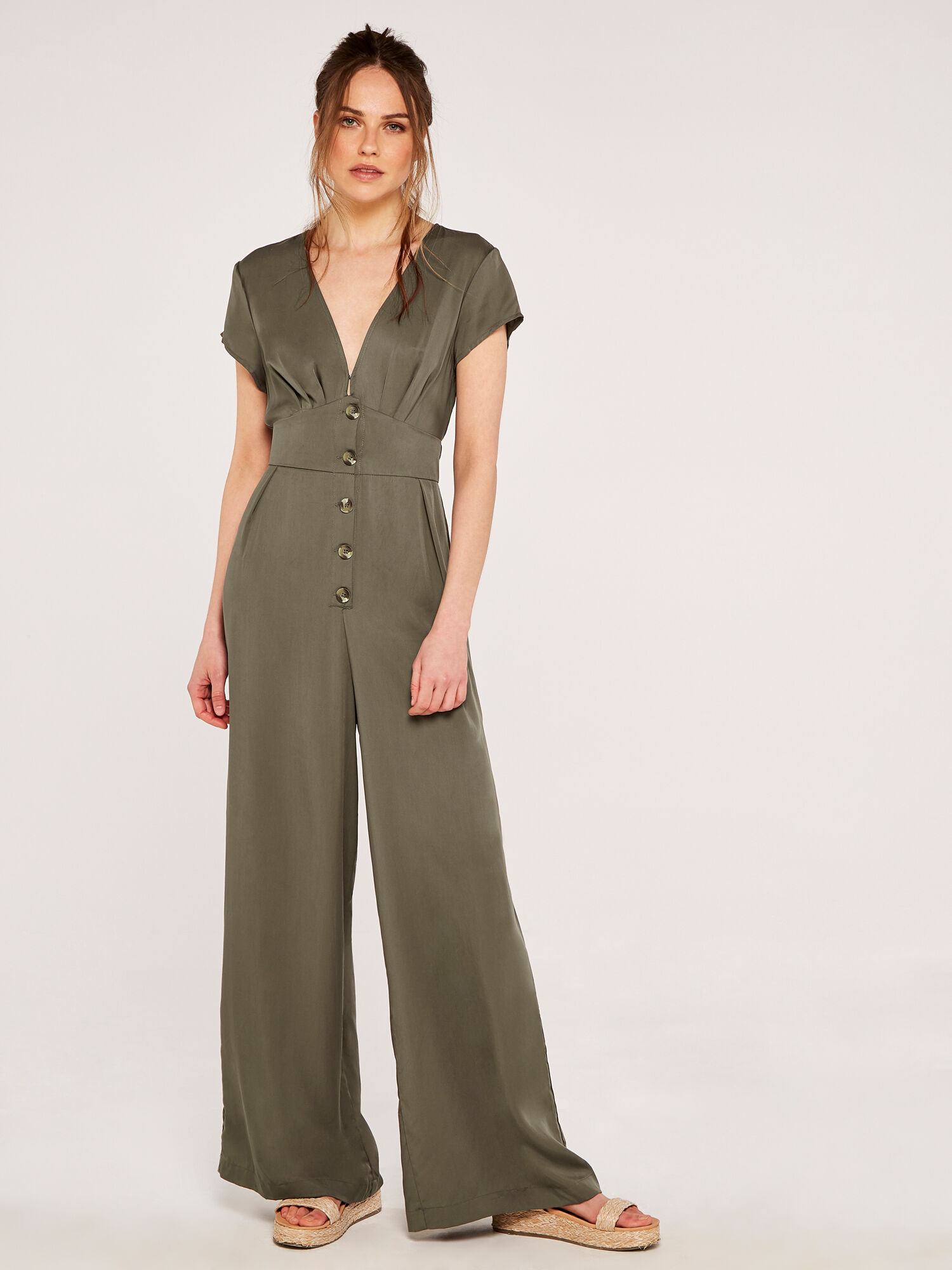 Button shop down jumpsuit