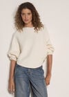 Plait Knit Batwing Jumper, Cream, large