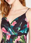 Tropical Wrap Dress, Black, large