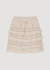 Cotton Crochet Zig Zag Tiered Skort, Stone, large