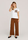 Tie Waist Elasticated Culottes, Rust, large