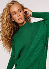 Zig Zag Panel Oversized Jumper, Green, large