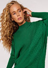 Zig Zag Panel Oversized Jumper, Green, large