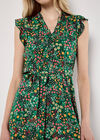 Ditsy Floral Ruffle Mini Dress, Green, large