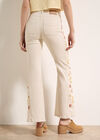 Lulu Floral Embroidered Flare Jeans, Cream, large
