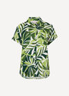 Tropical Leaf Print Shirt, Green, large