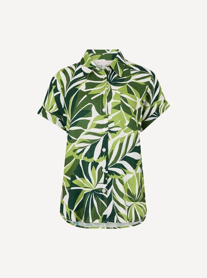 Tropical Leaf Print Shirt