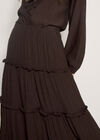 Ruffle Tiered Maxi Skirt, Brown, large