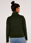 Cowl Neck Ribbed Jumper, Green, large