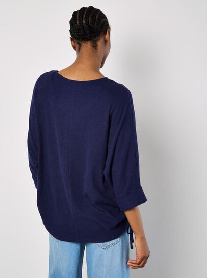 Soft Touch Drawstring Batwing Top