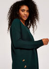 Asymmetric Zip Side Rib Knit Jumper, Green, large