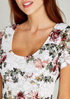 Floral  Skater Dress, Cream, large