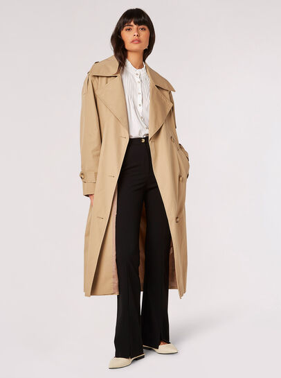 Longline Belted Trench Coat