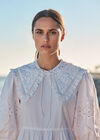 Broidery Lace Collar, White, large