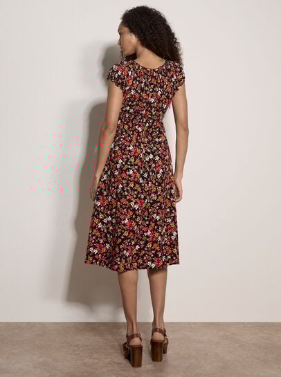 Ditsy Milkmaid Midi Dress