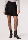 Knitted Pleated Mini Skirt, Black, large