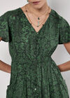 Paisley Print Maxi Dress, Green, large
